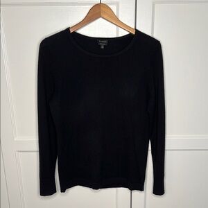 Talbots 100% Cashmere Black Fitted Long Sleeve Crew Neck Sweater Medium